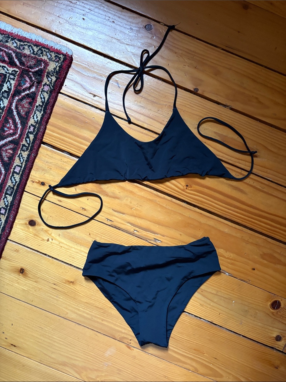 Gemini Mountain Swim Charli Top & Bella Bottoms Bikini Set Midnight Black Small